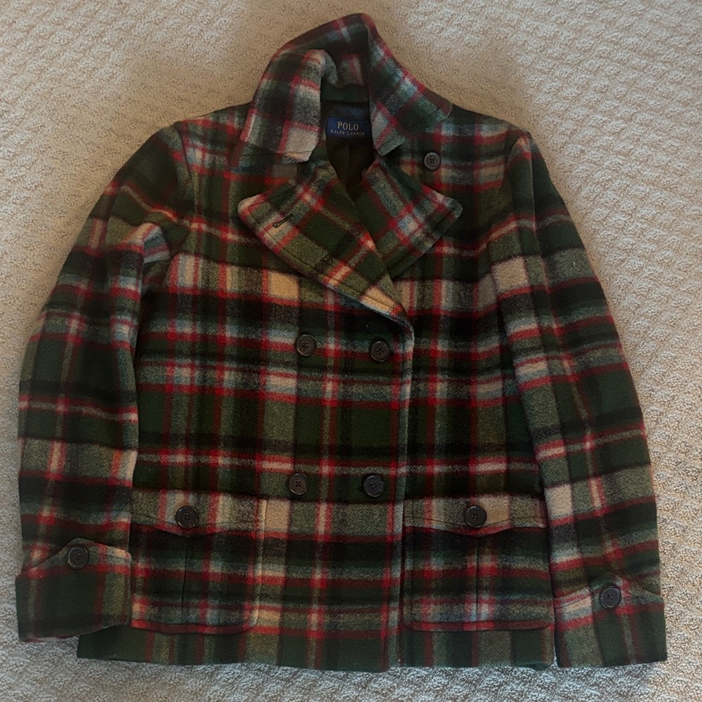 Ralph Lauren Green and Red Plaid Coat